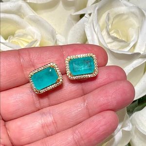 GORGEOUS Paraíba stone wannabe earrings